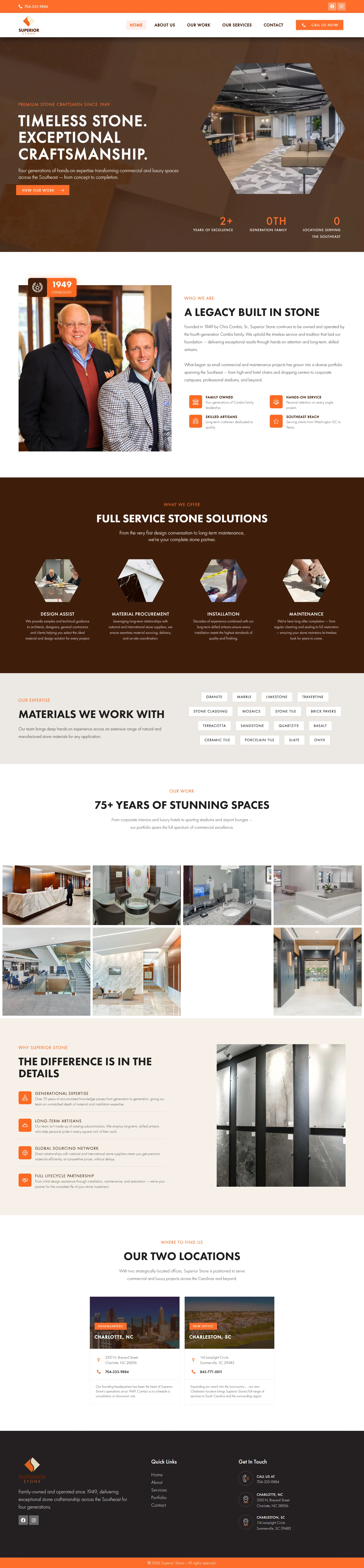 Stone website design